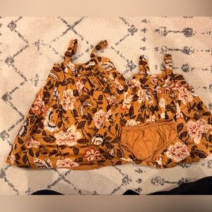 Janie and Jack Orange Floral Dress Set